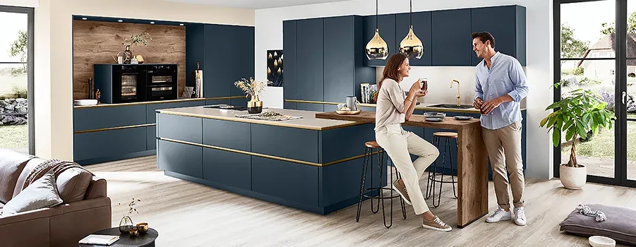 Nobilia Design – U-Küche Indigoblau matt – Indigoblau 427 matt