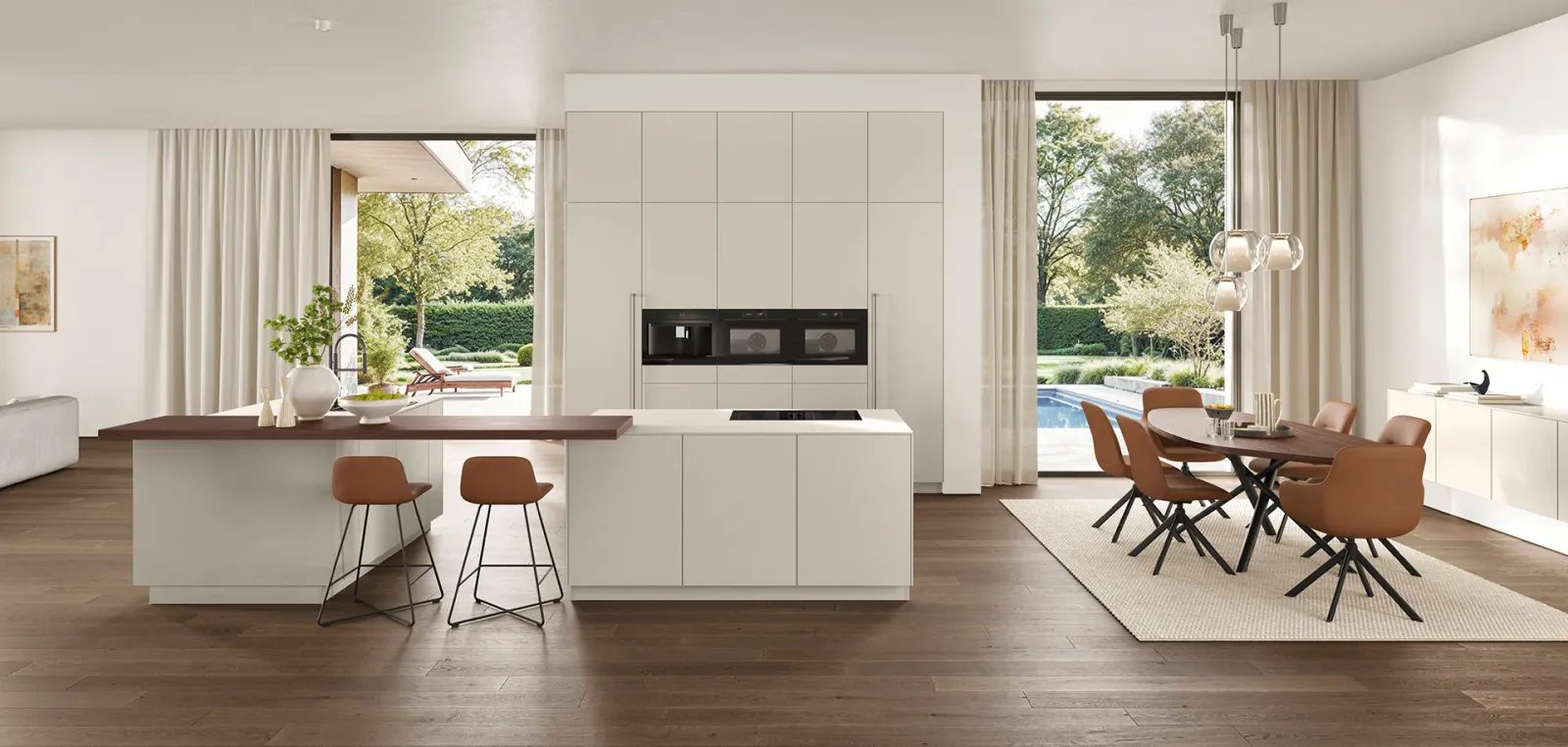 Nobilia-Küche SOFTLINE 504 – Küche mit Insel in Sand