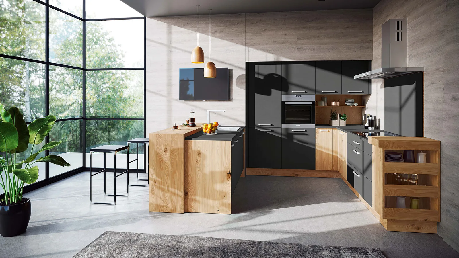 Oster Edition 150 in Edelkastanie mit Beton-Kombifronten