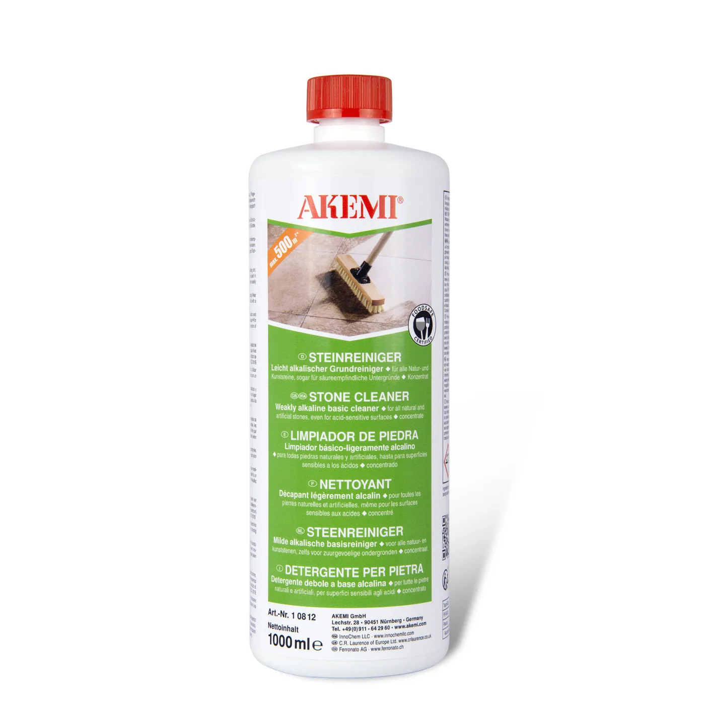 Flasche AKEMI Steinreiniger, säurefreier, leicht alkalischer Grundreiniger für Naturstein