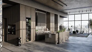 SieMatic Urban Küche in einem Penthouse mit Stadtblick
