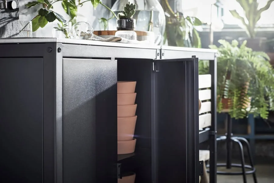 IKEA GRILLSKÄR Outdoor-Kücheninsel mit Edelstahl-Abdeckplatte