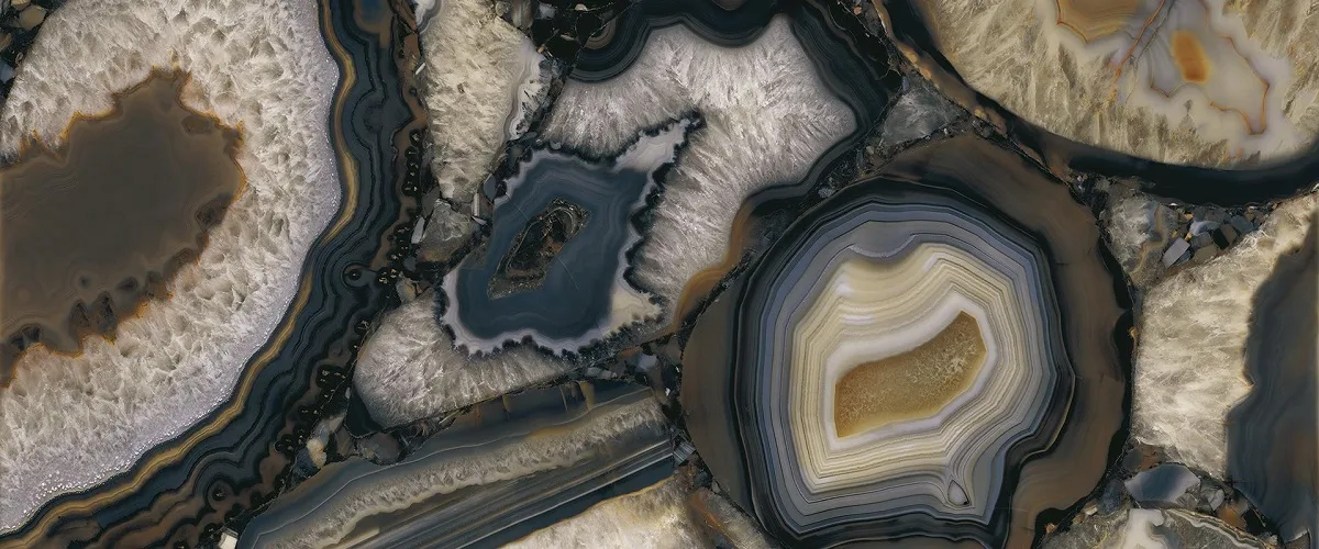 Keramikoberfläche im Achat-Dekor Agate Black
