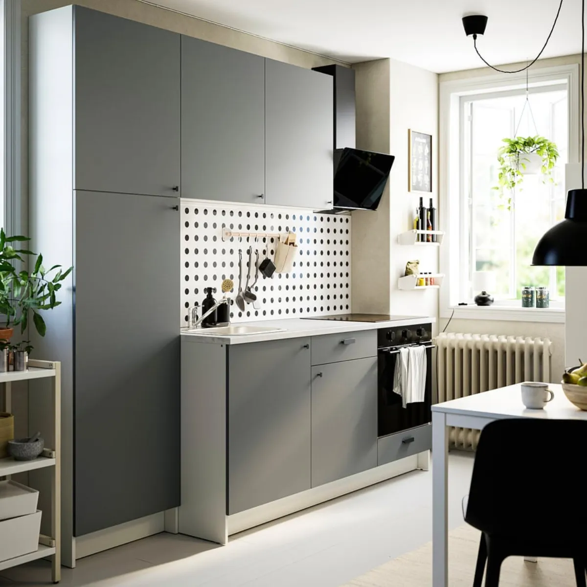 IKEA KNOXHULT Küchenzeile dunkelgrau, 240 cm
