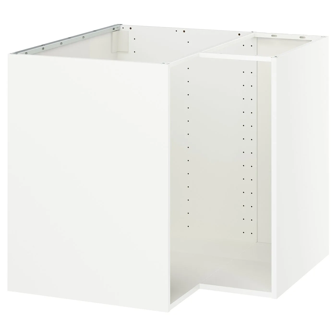 Weißer Eckunterschrank-Korpus in L-Form