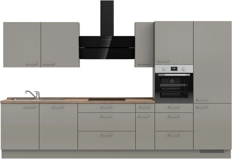 nobilia Küchenzeile Laser II 360 cm in Taupegrau