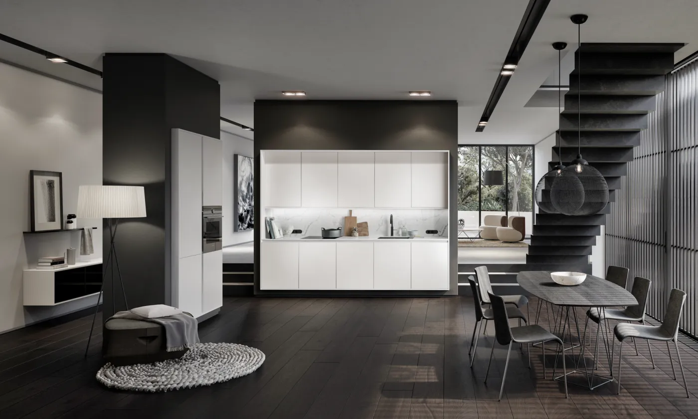 SieMatic PURE Küche in Schwarz und Weiß