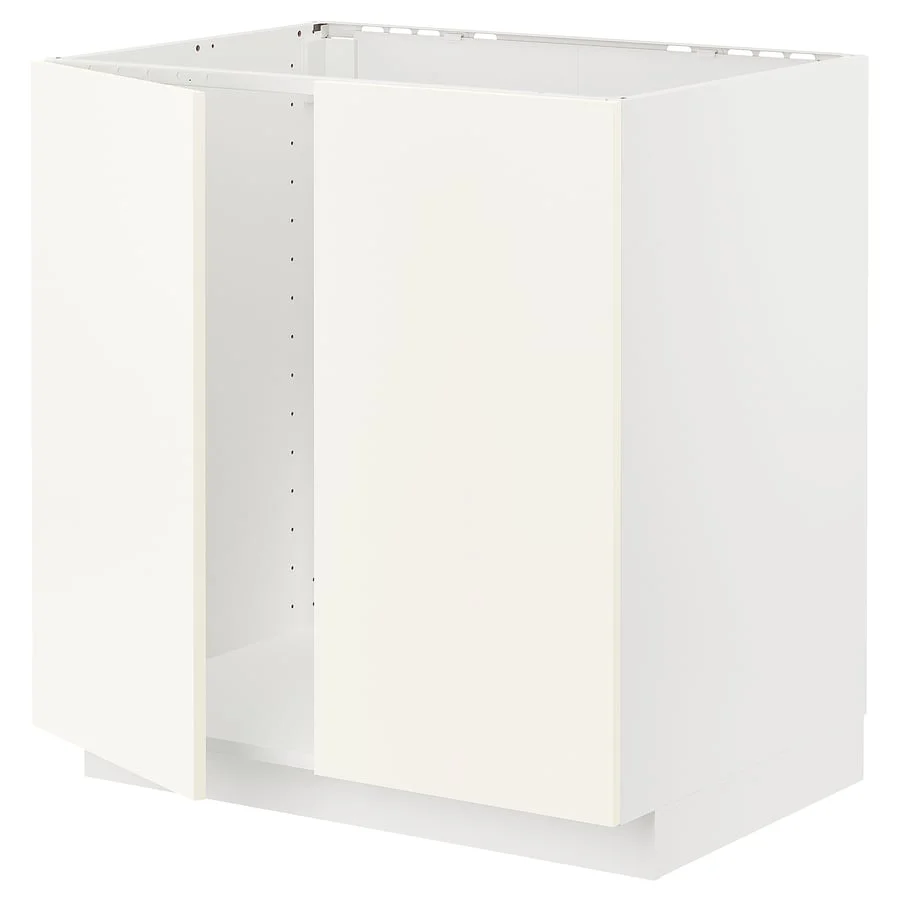 Weißer Unterschrank 80 cm mit zwei Türen